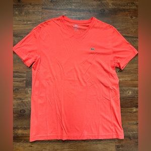 Men's Lacoste Orange Vneck Shirt